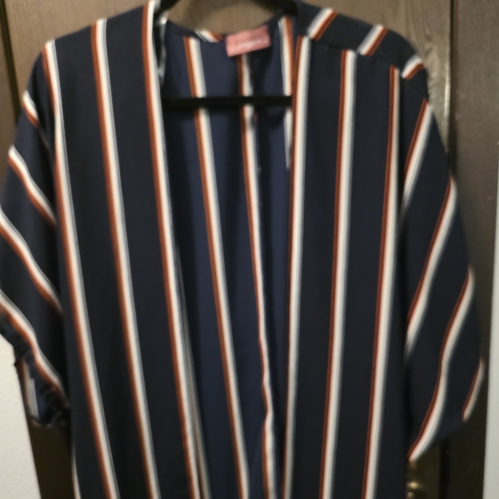 Navy Striped Kimono